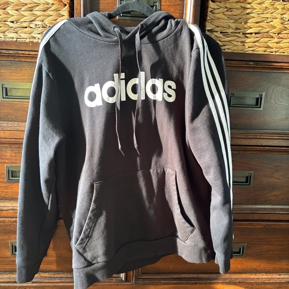 adidas Other - Adidas Men's Black Hoodie with White Logo and Stripe in size XL